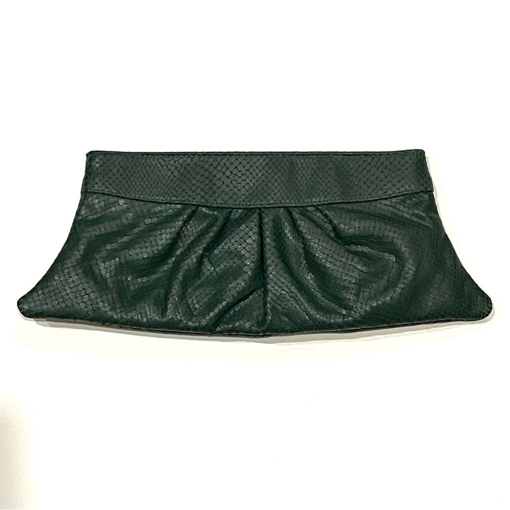 Lauren Merkin Louise Snakeskin Embossed Leather Clutch - Picture 2 of 13